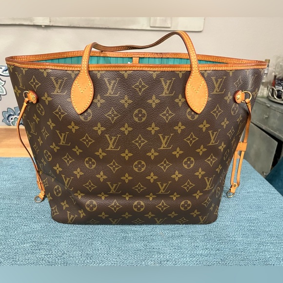 Louis Vuitton Brown and Blue Tote - Picture 2 of 11